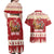 Sweden Christmas Couples Matching Off Shoulder Maxi Dress and Hawaiian Shirt God Jul Nordic Julbock - Wonder Print Shop