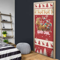 Sweden Christmas Door Cover God Jul Nordic Julbock - Wonder Print Shop