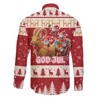 Sweden Christmas Family Matching Mermaid Dress and Hawaiian Shirt God Jul Nordic Julbock - Wonder Print Shop