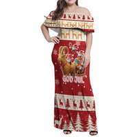 Sweden Christmas Family Matching Off Shoulder Maxi Dress and Hawaiian Shirt God Jul Nordic Julbock - Wonder Print Shop