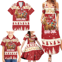 Sweden Christmas Family Matching Summer Maxi Dress and Hawaiian Shirt God Jul Nordic Julbock - Wonder Print Shop