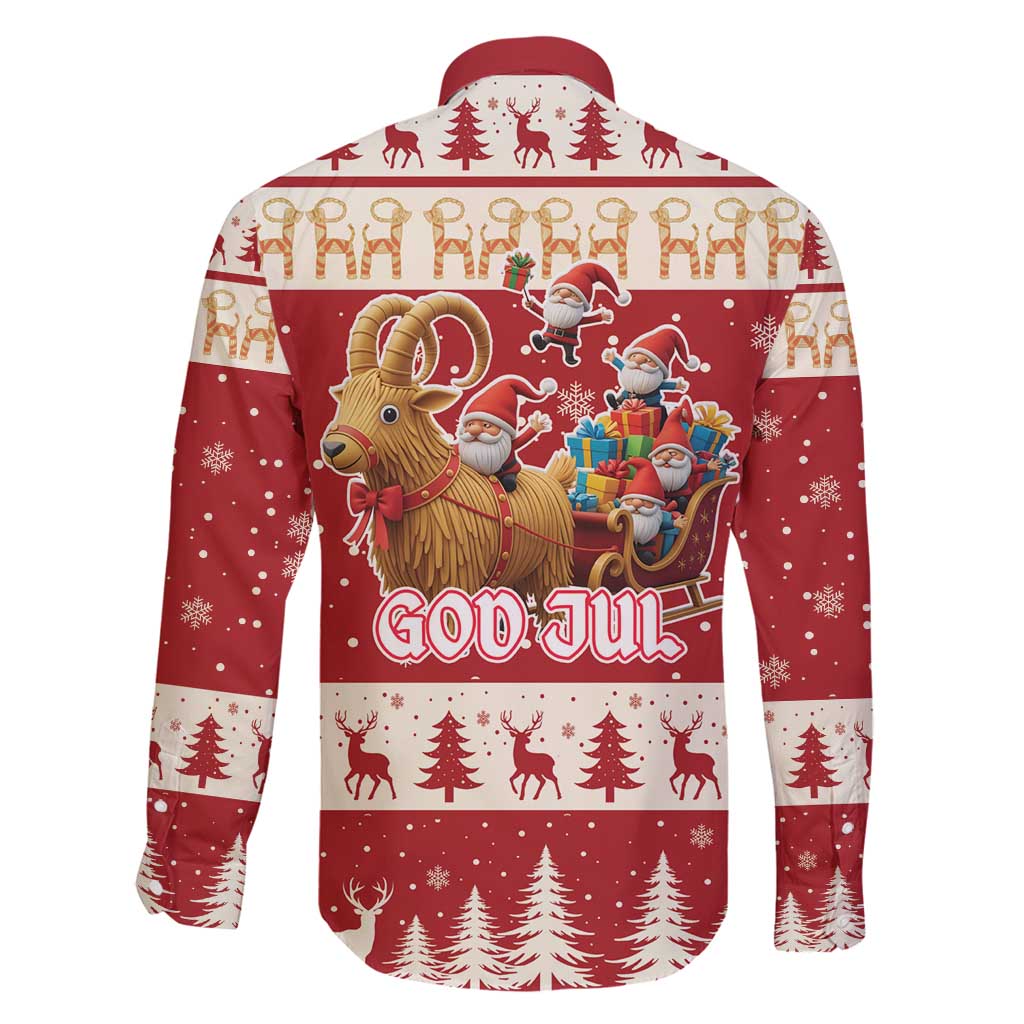 Sweden Christmas Family Matching Tank Maxi Dress and Hawaiian Shirt God Jul Nordic Julbock - Wonder Print Shop