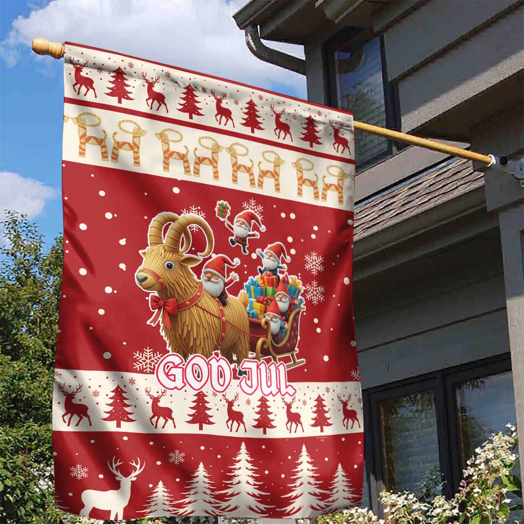 Sweden Christmas Garden Flag God Jul Nordic Julbock - Wonder Print Shop
