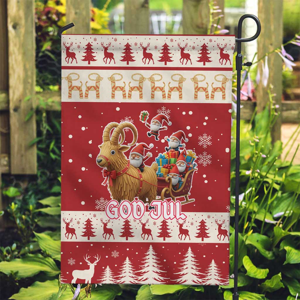 Sweden Christmas Garden Flag God Jul Nordic Julbock - Wonder Print Shop
