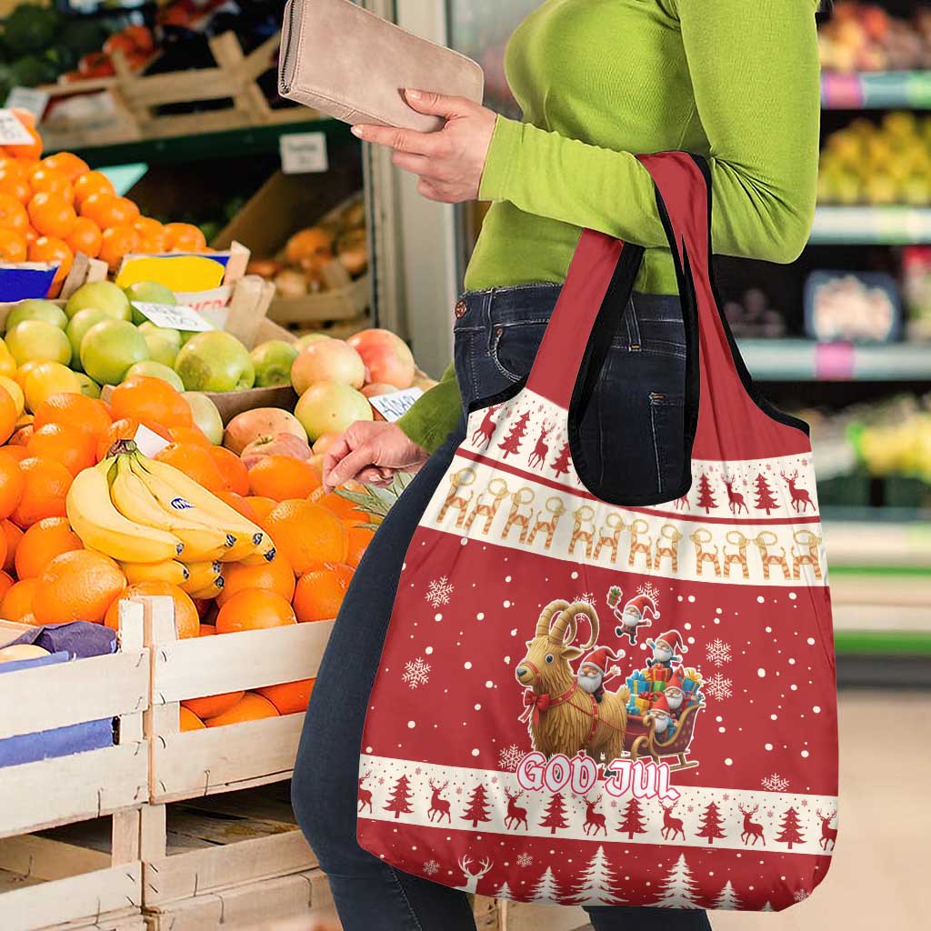 Sweden Christmas Grocery Bag God Jul Nordic Julbock - Wonder Print Shop