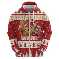 Sweden Christmas Hoodie God Jul Nordic Julbock - Wonder Print Shop