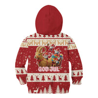 Sweden Christmas Kid Hoodie God Jul Nordic Julbock - Wonder Print Shop