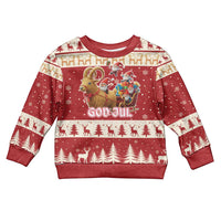 Sweden Christmas Kid Ugly Christmas Sweater God Jul Nordic Julbock - Wonder Print Shop