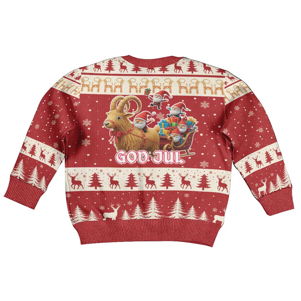 Sweden Christmas Kid Ugly Christmas Sweater God Jul Nordic Julbock - Wonder Print Shop