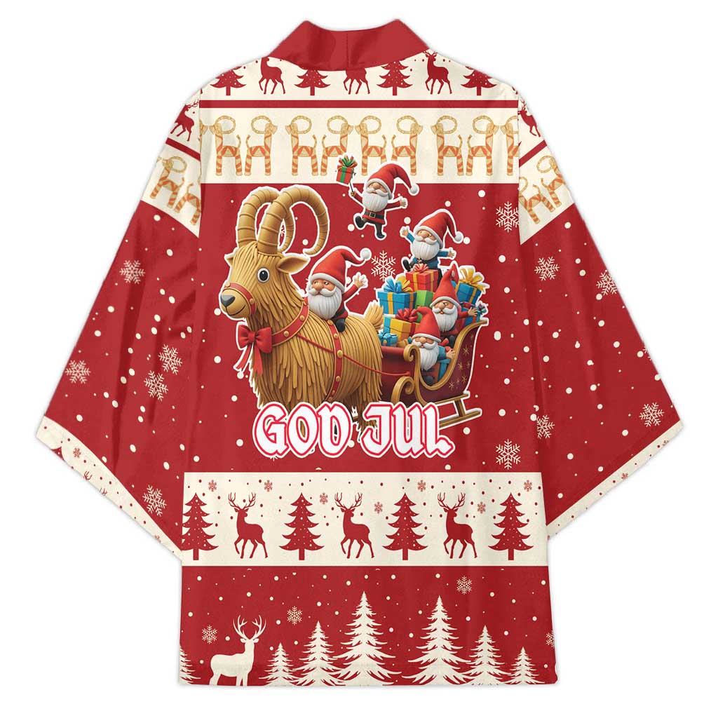 Sweden Christmas Kimono God Jul Nordic Julbock - Wonder Print Shop