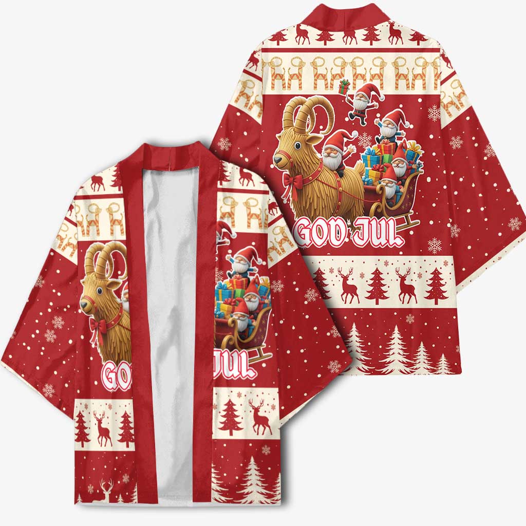 Sweden Christmas Kimono God Jul Nordic Julbock - Wonder Print Shop