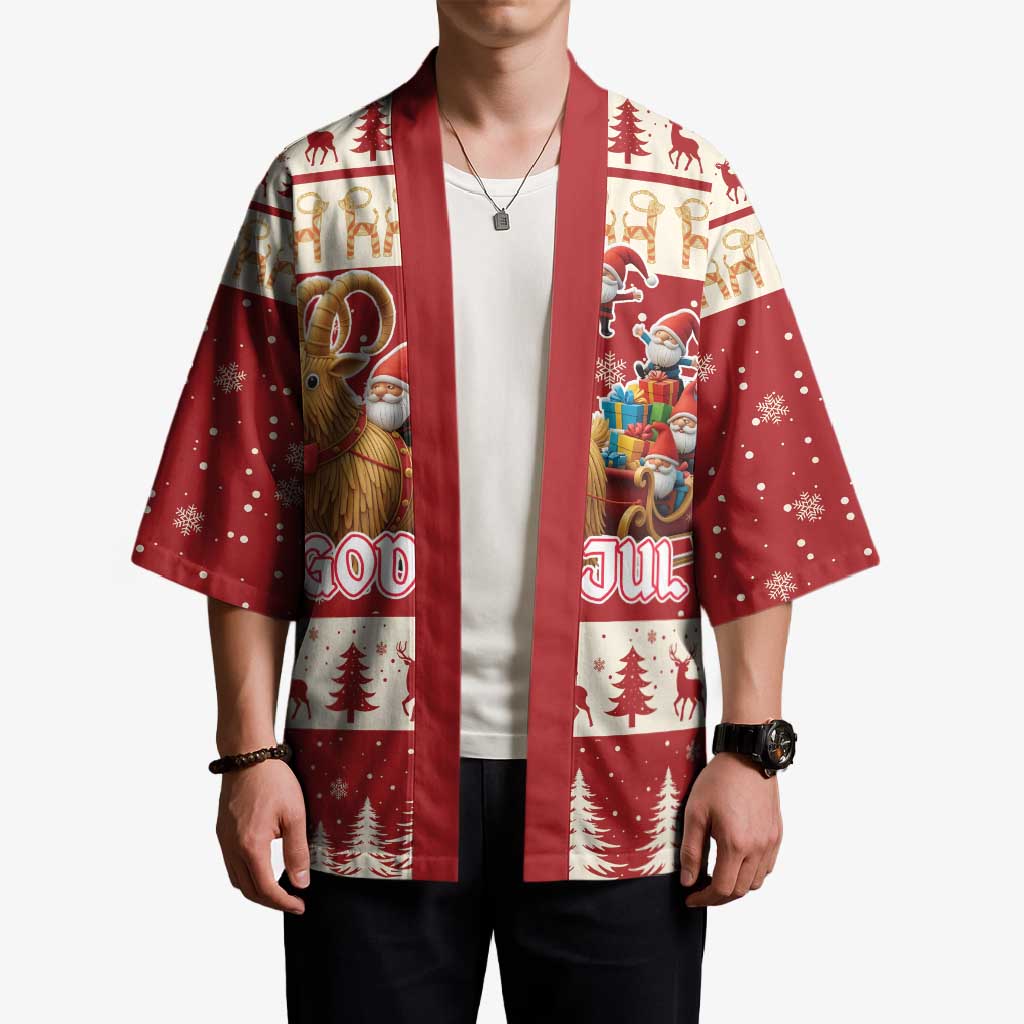Sweden Christmas Kimono God Jul Nordic Julbock - Wonder Print Shop