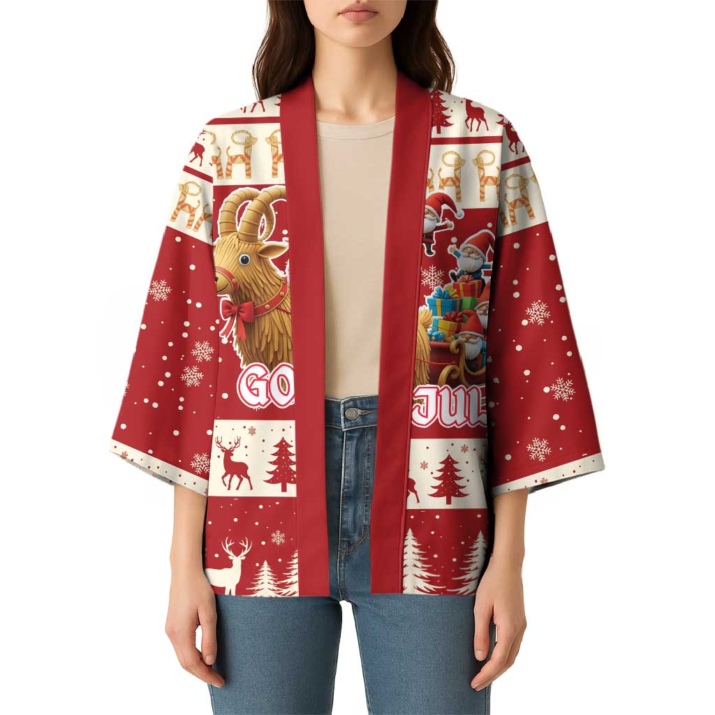 Sweden Christmas Kimono God Jul Nordic Julbock - Wonder Print Shop