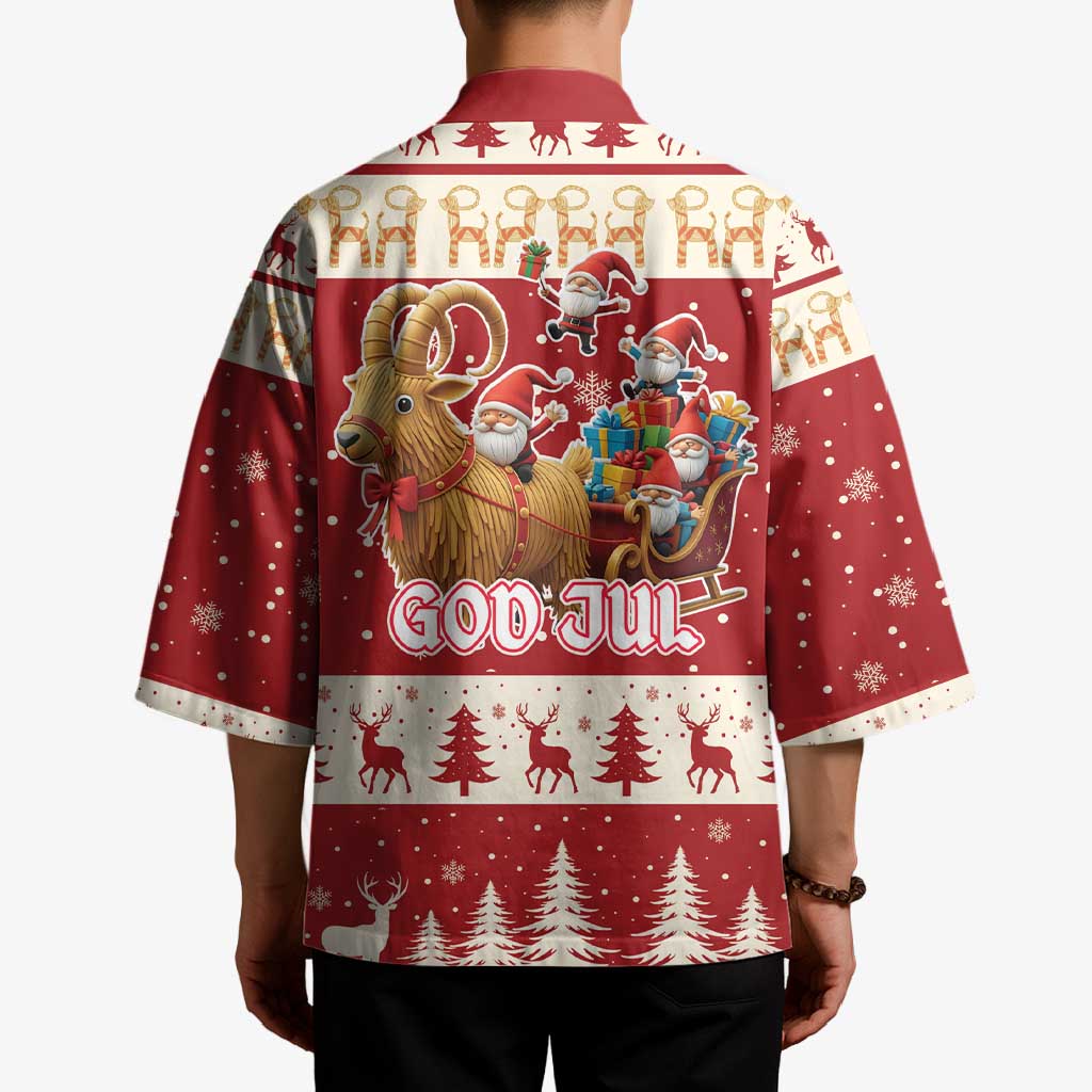Sweden Christmas Kimono God Jul Nordic Julbock - Wonder Print Shop