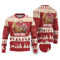 Sweden Christmas Ugly Christmas Sweater God Jul Nordic Julbock - Wonder Print Shop