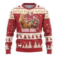Sweden Christmas Ugly Christmas Sweater God Jul Nordic Julbock - Wonder Print Shop