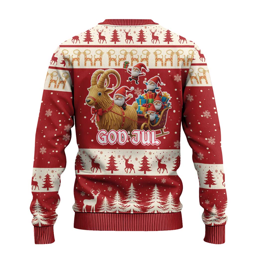 Sweden Christmas Ugly Christmas Sweater God Jul Nordic Julbock - Wonder Print Shop