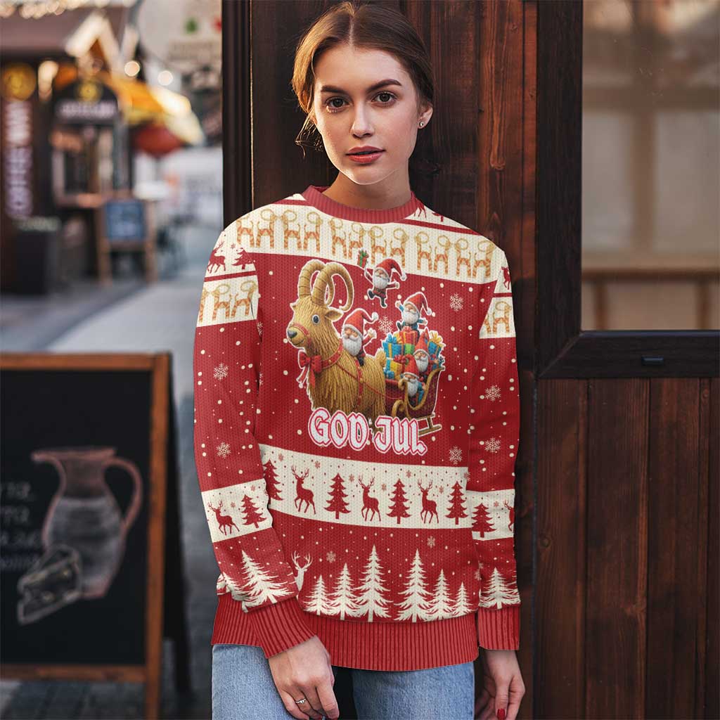 Sweden Christmas Ugly Christmas Sweater God Jul Nordic Julbock - Wonder Print Shop