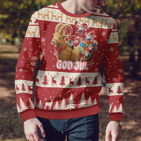 Sweden Christmas Ugly Christmas Sweater God Jul Nordic Julbock - Wonder Print Shop