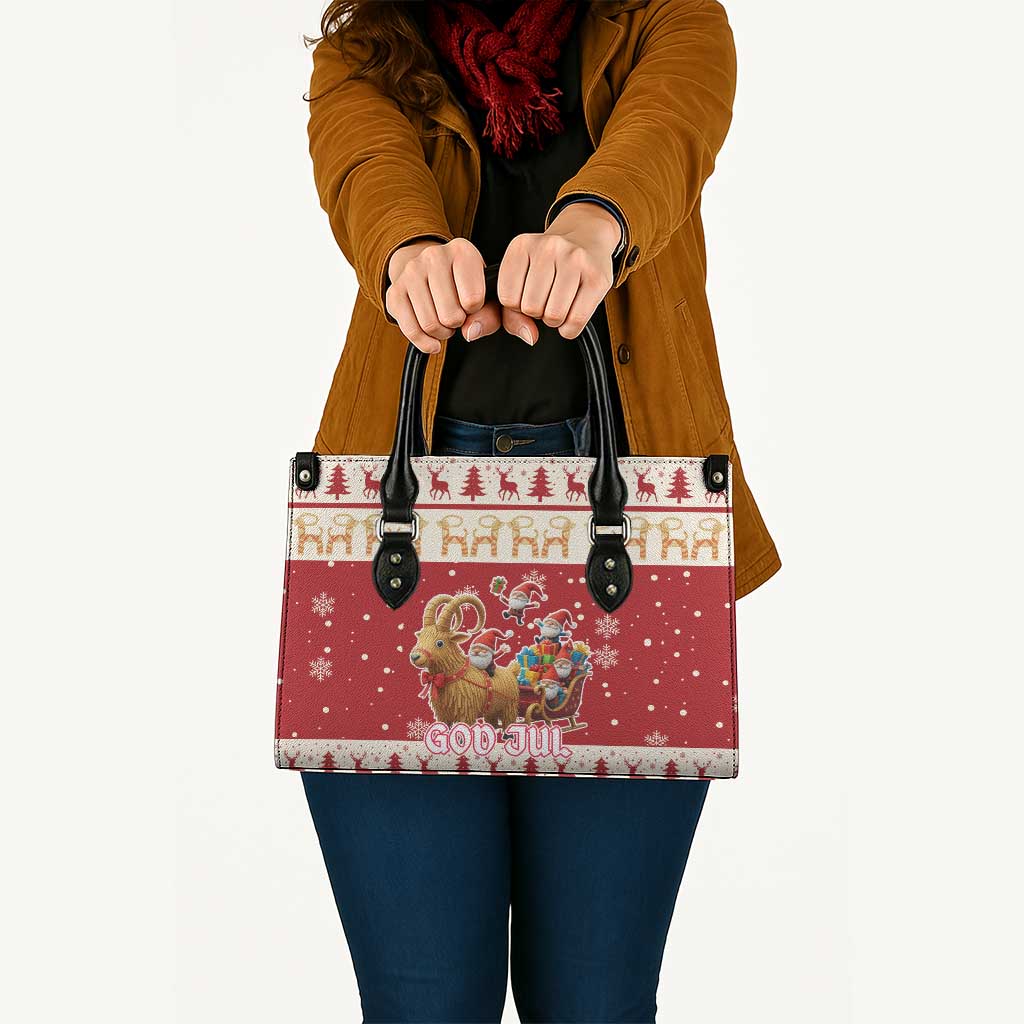 Sweden Christmas Leather Bag God Jul Nordic Julbock - Wonder Print Shop