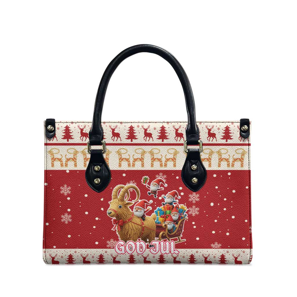 Sweden Christmas Leather Bag God Jul Nordic Julbock - Wonder Print Shop