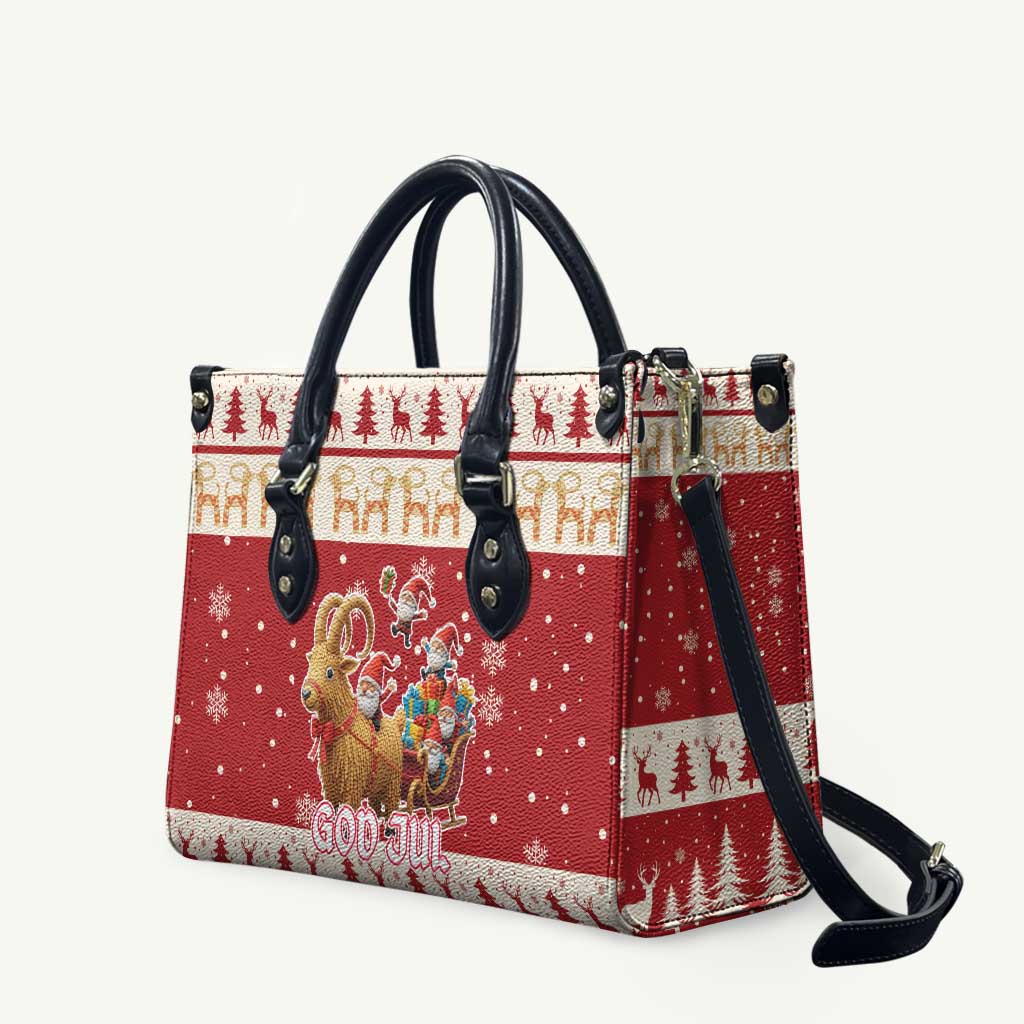 Sweden Christmas Leather Bag God Jul Nordic Julbock - Wonder Print Shop