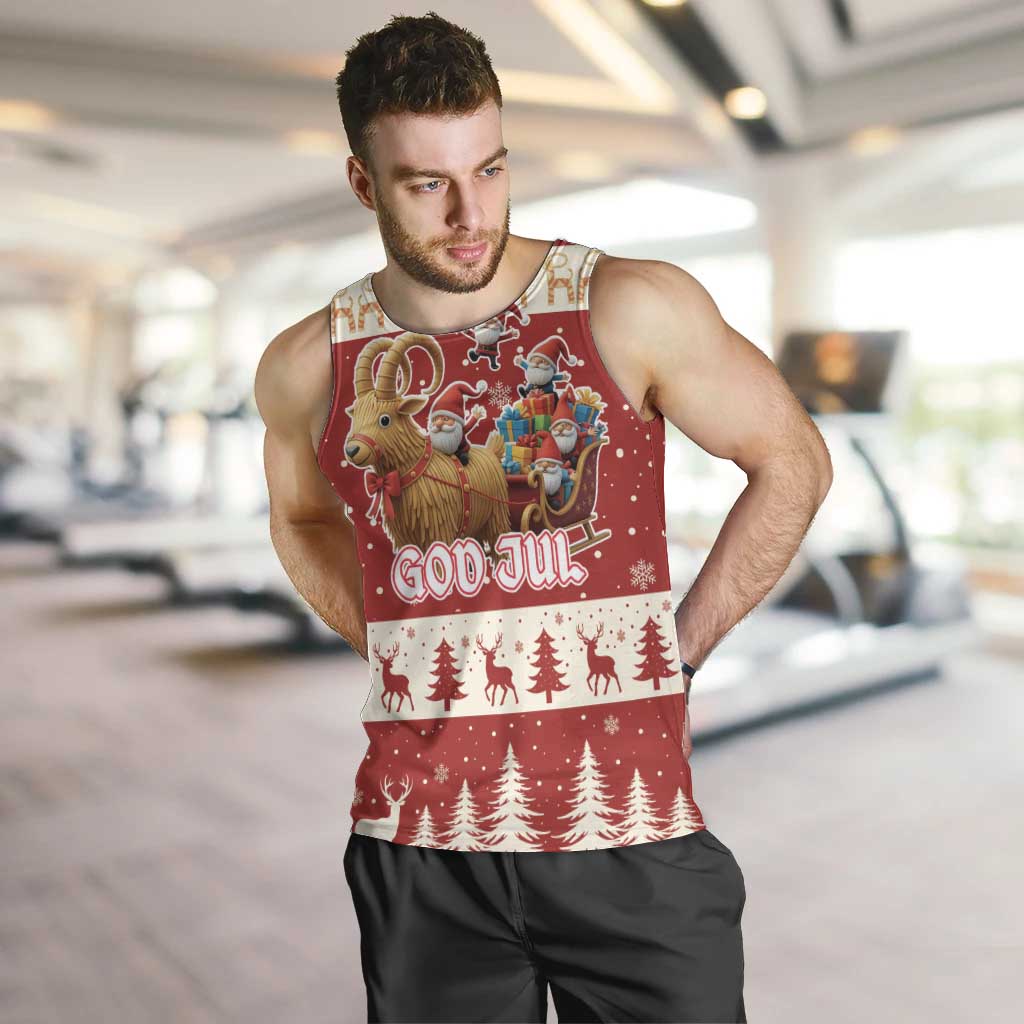 Sweden Christmas Men Tank Top God Jul Nordic Julbock - Wonder Print Shop