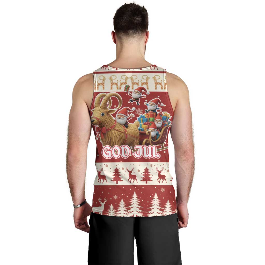 Sweden Christmas Men Tank Top God Jul Nordic Julbock - Wonder Print Shop