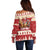 Sweden Christmas Off Shoulder Sweater God Jul Nordic Julbock - Wonder Print Shop