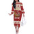 Sweden Christmas Off The Shoulder Long Sleeve Dress God Jul Nordic Julbock - Wonder Print Shop