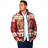 Sweden Christmas Padded Jacket God Jul Nordic Julbock - Wonder Print Shop