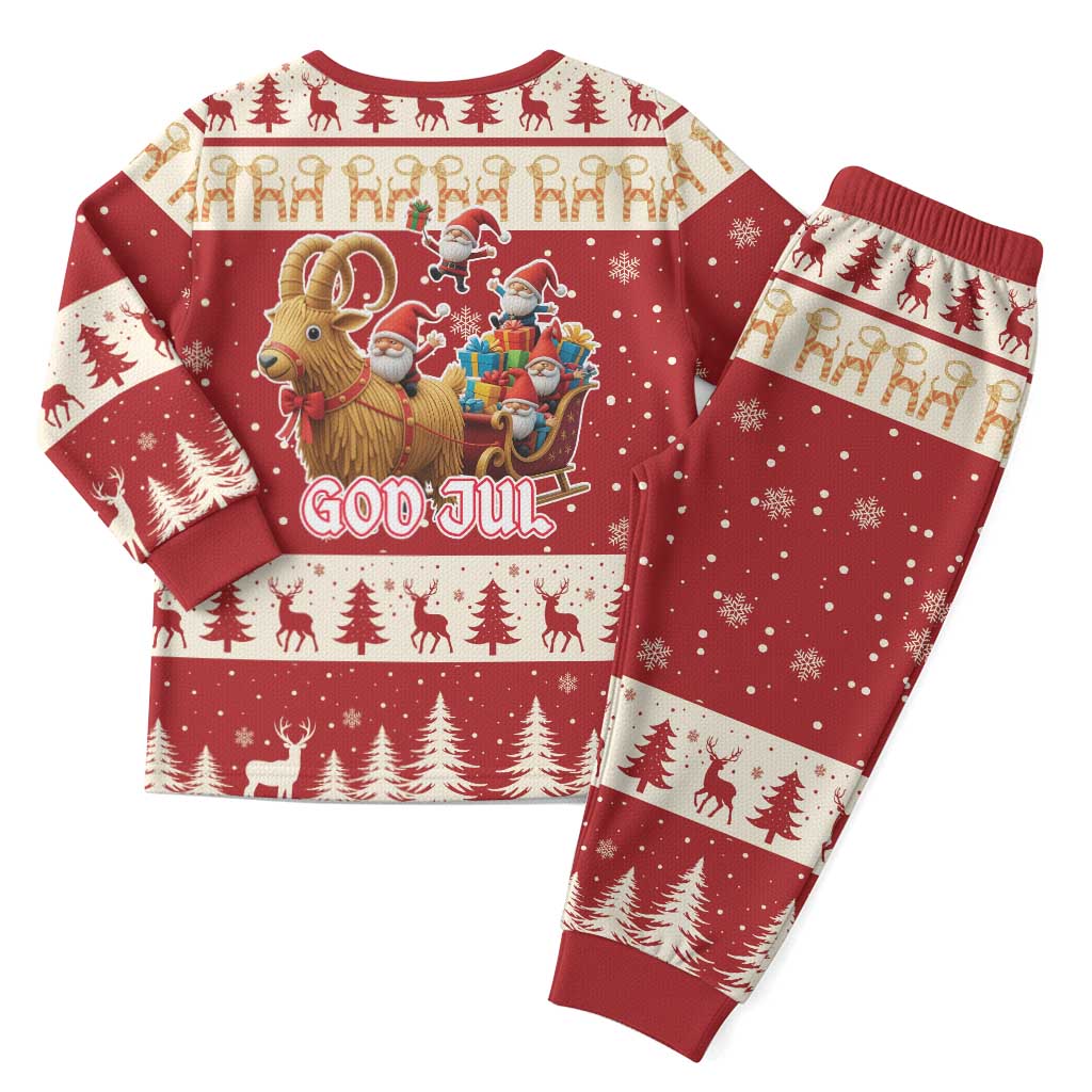 Sweden Christmas Pajama Set God Jul Nordic Julbock - Wonder Print Shop
