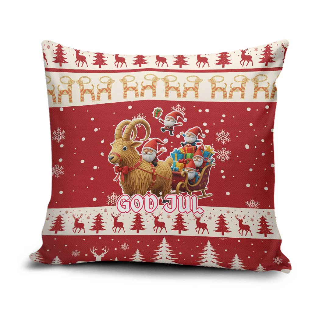 Sweden Christmas Pillow Cover God Jul Nordic Julbock - Wonder Print Shop