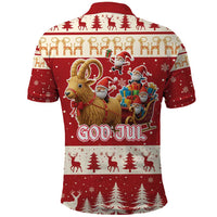Sweden Christmas Polo Shirt God Jul Nordic Julbock - Wonder Print Shop