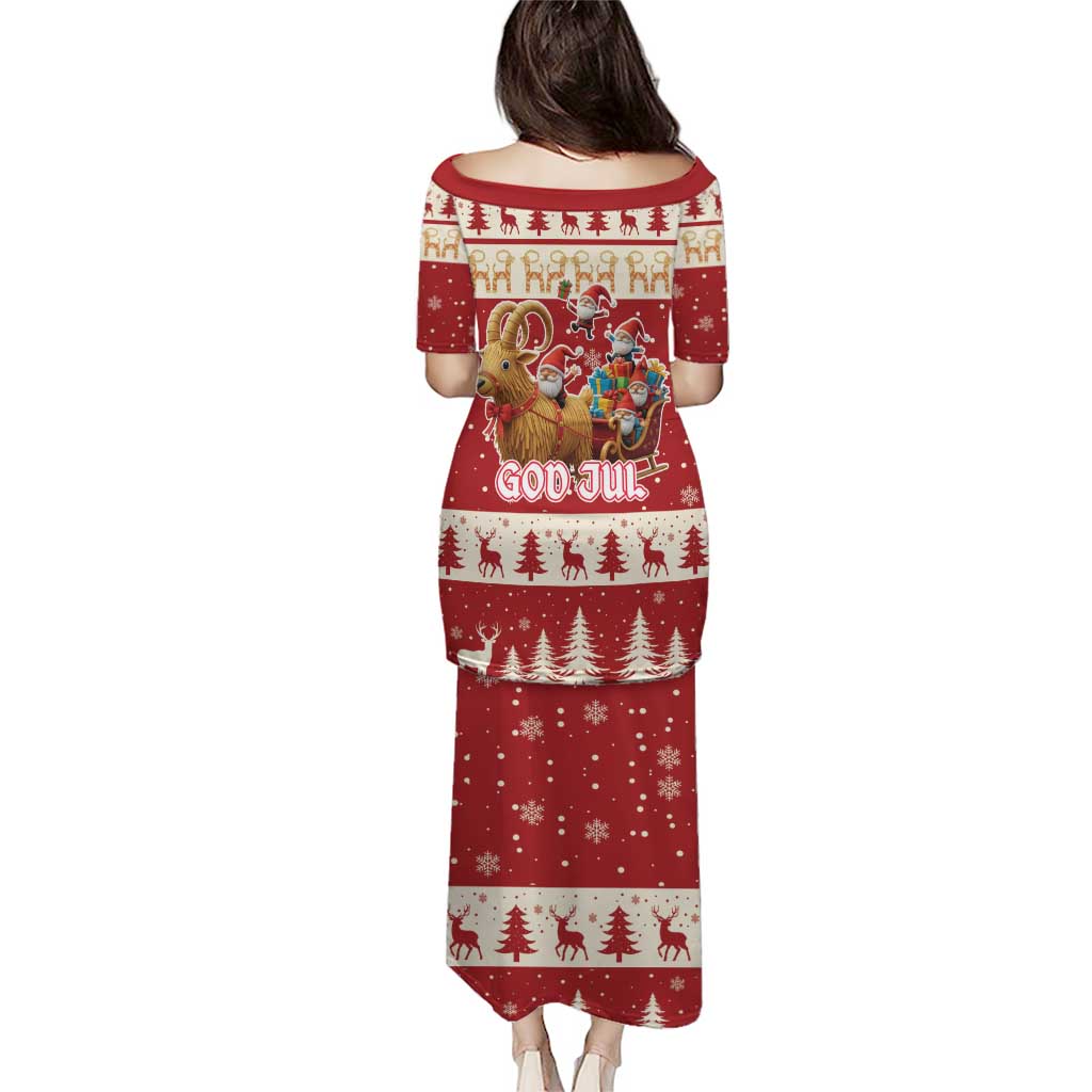 Sweden Christmas Puletasi God Jul Nordic Julbock - Wonder Print Shop