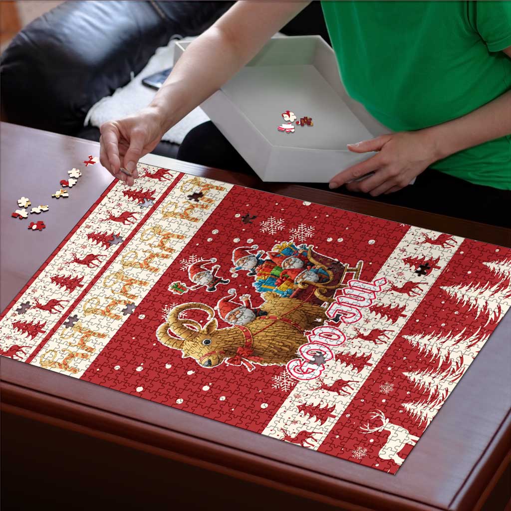 Sweden Christmas Puzzle God Jul Nordic Julbock - Wonder Print Shop