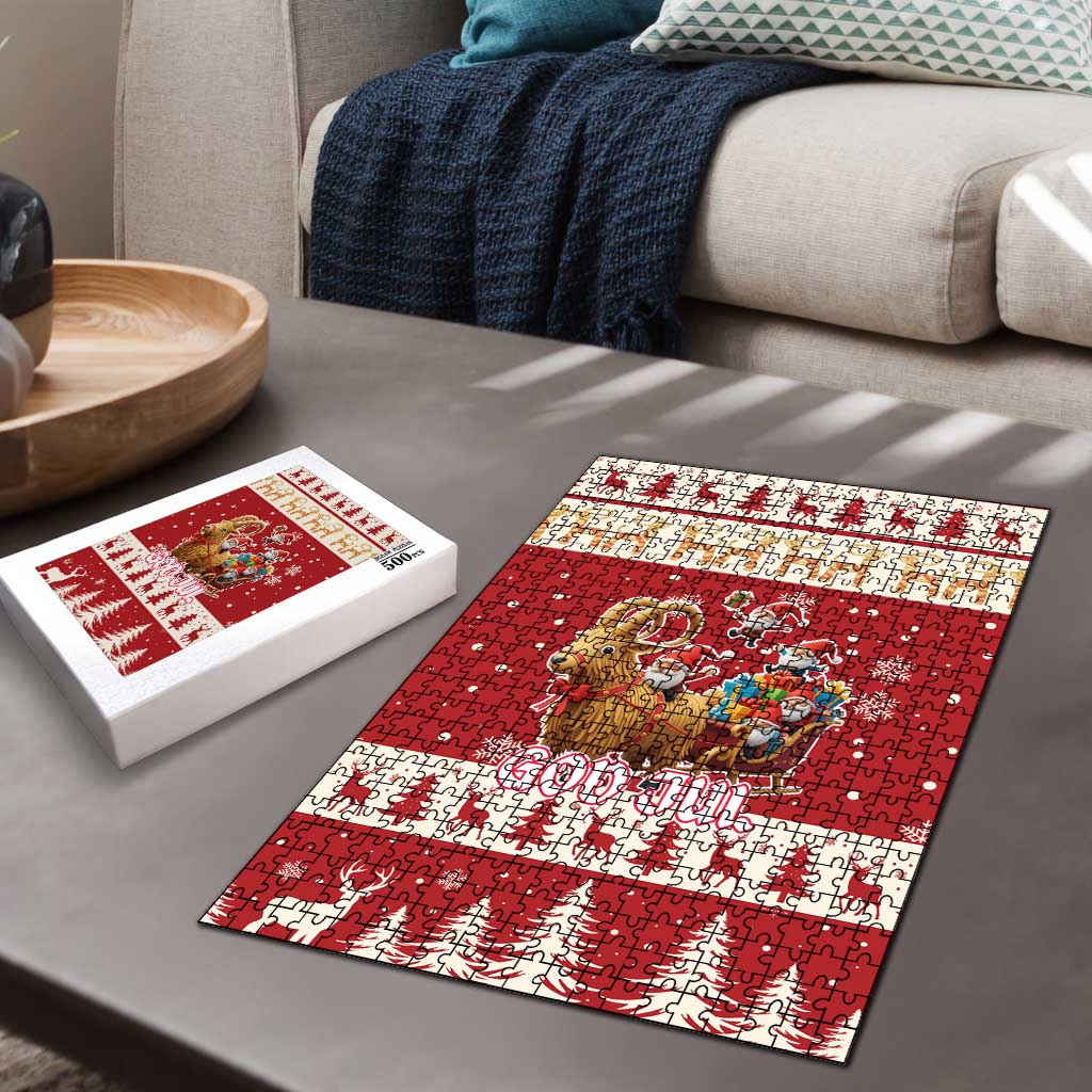 Sweden Christmas Puzzle God Jul Nordic Julbock - Wonder Print Shop