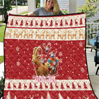 Sweden Christmas Quilt God Jul Nordic Julbock - Wonder Print Shop
