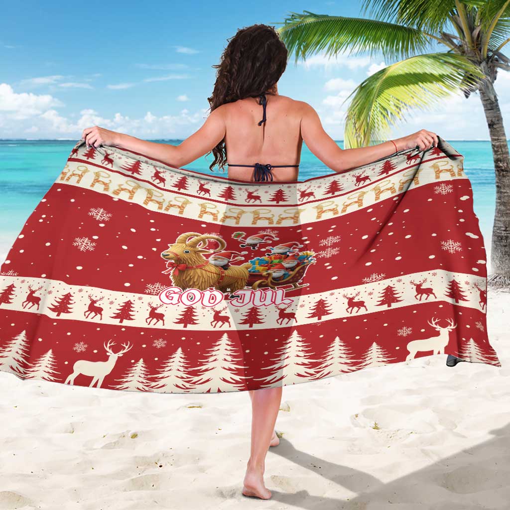 Sweden Christmas Sarong God Jul Nordic Julbock - Wonder Print Shop