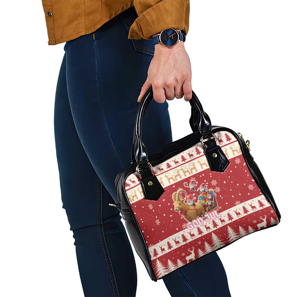 Sweden Christmas Shoulder Handbag God Jul Nordic Julbock - Wonder Print Shop