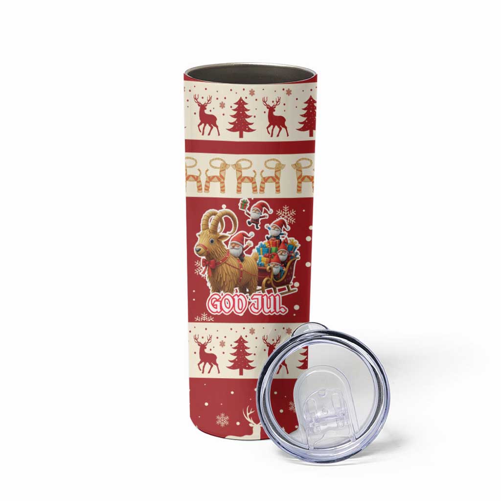 Sweden Christmas Skinny Tumbler God Jul Nordic Julbock - Wonder Print Shop