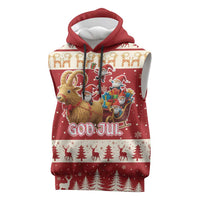 Sweden Christmas Sleeveless Hoodie God Jul Nordic Julbock - Wonder Print Shop