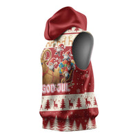 Sweden Christmas Sleeveless Hoodie God Jul Nordic Julbock - Wonder Print Shop