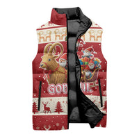 Sweden Christmas Sleeveless Puffer Jacket God Jul Nordic Julbock - Wonder Print Shop