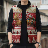 Sweden Christmas Sleeveless Puffer Jacket God Jul Nordic Julbock - Wonder Print Shop