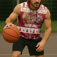 Sweden Christmas Sleeveless Zip Hoodie God Jul Nordic Julbock - Wonder Print Shop