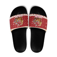 Sweden Christmas Slide Sandals God Jul Nordic Julbock - Wonder Print Shop