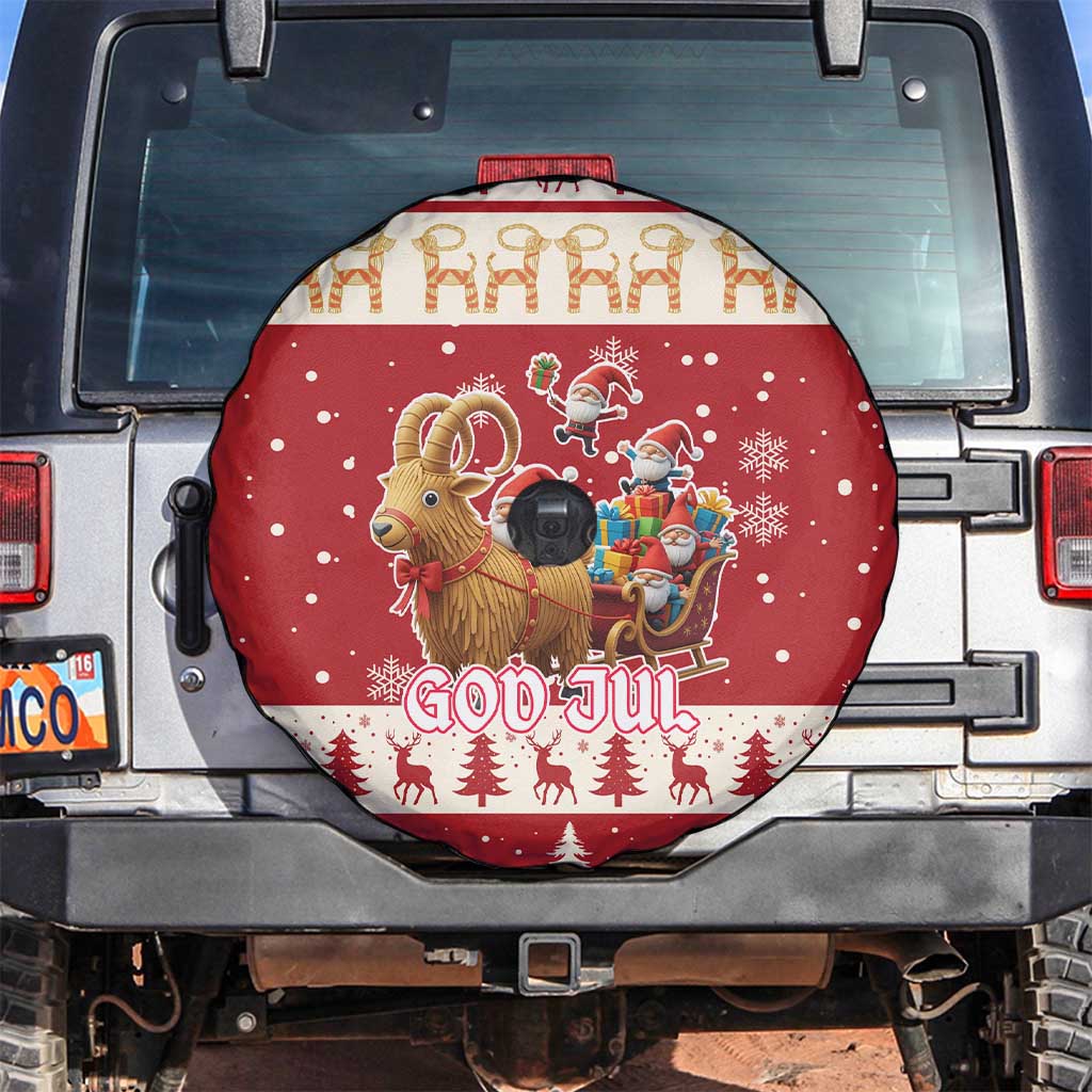 Sweden Christmas Spare Tire Cover God Jul Nordic Julbock - Wonder Print Shop