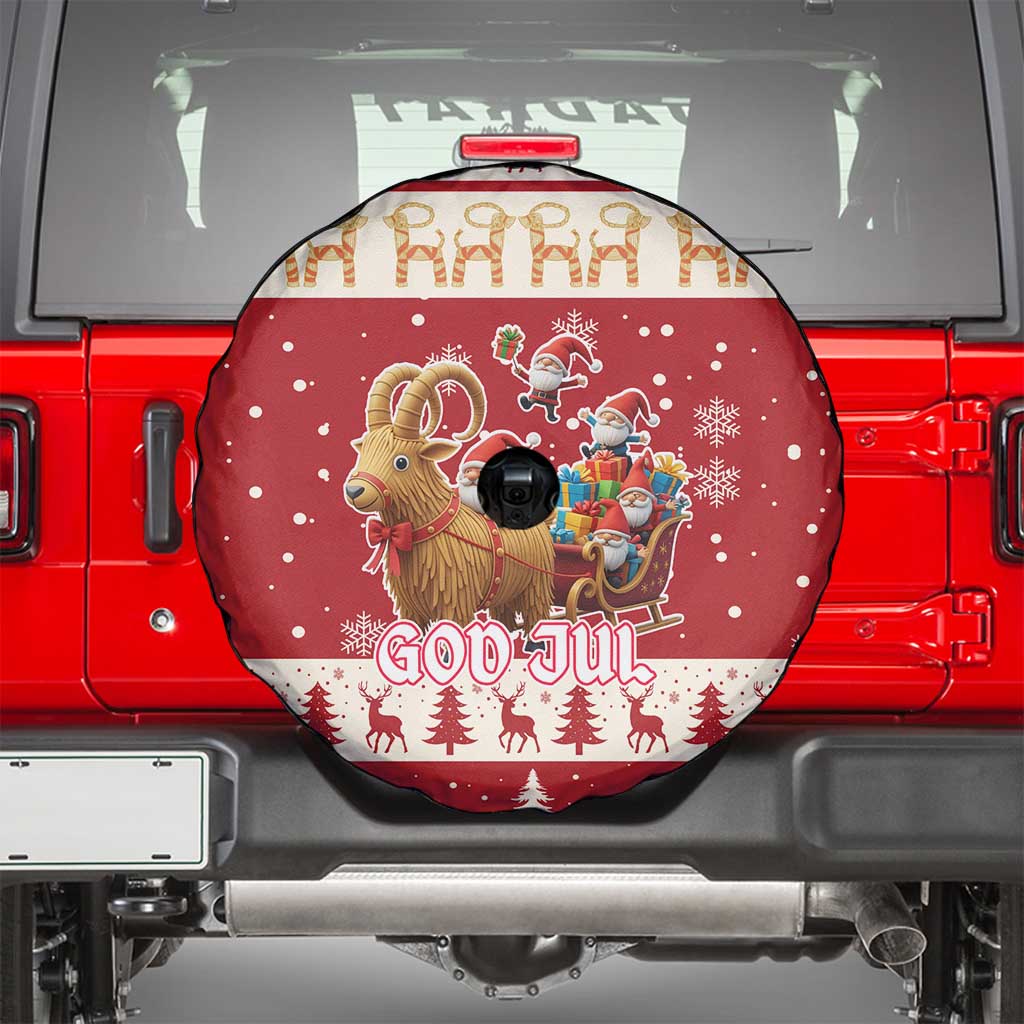 Sweden Christmas Spare Tire Cover God Jul Nordic Julbock - Wonder Print Shop