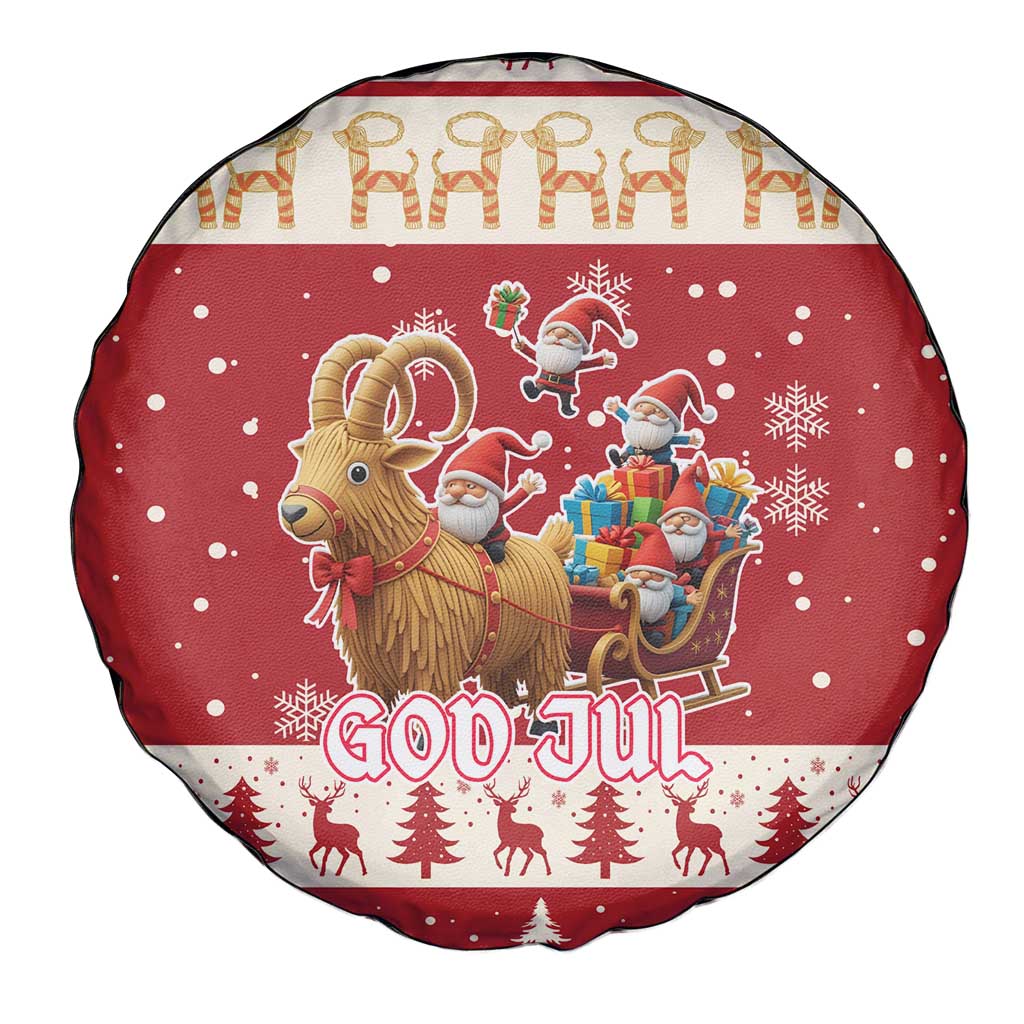 Sweden Christmas Spare Tire Cover God Jul Nordic Julbock - Wonder Print Shop